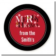 Merry Christmas - Round Personalized Christmas Sticker Labels thumbnail