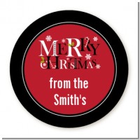Merry Christmas - Round Personalized Christmas Sticker Labels