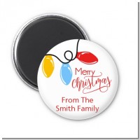 Merry Christmas Lights - Personalized Christmas Magnet Favors