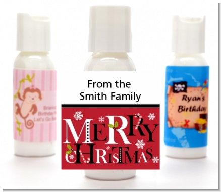 Merry Christmas - Personalized Christmas Lotion Favors