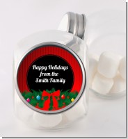 Merry Christmas Wreath - Personalized Christmas Candy Jar