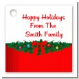 Merry Christmas Wreath - Personalized Christmas Card Stock Favor Tags thumbnail