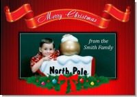 Merry Christmas Wreath - Personalized Photo Christmas Cards