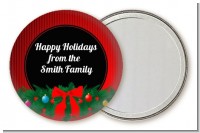Merry Christmas Wreath - Personalized Christmas Pocket Mirror Favors