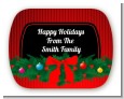 Merry Christmas Wreath - Personalized Christmas Rounded Corner Stickers thumbnail