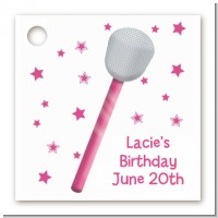 Microphone - Personalized Birthday Party Card Stock Favor Tags