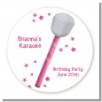 Microphone - Round Personalized Birthday Party Sticker Labels thumbnail