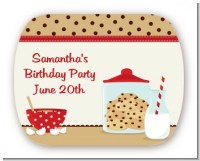 Milk & Cookies - Personalized Birthday Party Rounded Corner Stickers