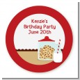 Milk & Cookies - Round Personalized Birthday Party Sticker Labels thumbnail