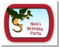 Dragon and Vikings - Personalized Birthday Party Rounded Corner Stickers thumbnail
