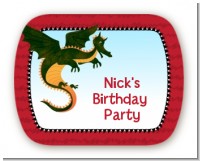 Dragon and Vikings - Personalized Birthday Party Rounded Corner Stickers