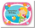 Mermaid Blonde Hair - Personalized Birthday Party Rounded Corner Stickers thumbnail
