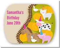 Petting Zoo - Personalized Birthday Party Rounded Corner Stickers