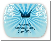 Prince Royal Crown - Personalized Birthday Party Rounded Corner Stickers