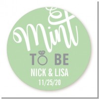 Mint To Be - Round Personalized Bridal Shower Sticker Labels