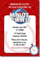 Minute To Win It Inspired - Birthday Party Invitations