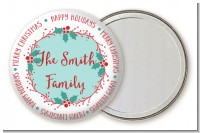 Mistletoe Wreath - Personalized Christmas Pocket Mirror Favors
