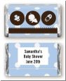 Modern Baby Boy Blue Polka Dots - Personalized Baby Shower Water Bottle  Labels