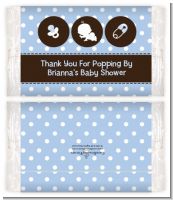 Modern Baby Boy Blue Polka Dots - Personalized Popcorn Wrapper Baby Shower Favors
