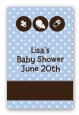 Modern Baby Boy Blue Polka Dots - Custom Large Rectangle Baby Shower Sticker/Labels thumbnail