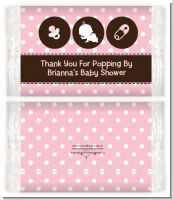 Modern Baby Girl Pink Polka Dots - Personalized Popcorn Wrapper Baby Shower Favors
