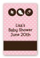 Modern Baby Girl Pink Polka Dots - Custom Large Rectangle Baby Shower Sticker/Labels thumbnail