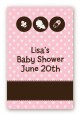 Modern Baby Girl Pink Polka Dots - Custom Large Rectangle Baby Shower Sticker/Labels thumbnail
