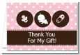 Modern Baby Girl Pink Polka Dots - Baby Shower Thank You Cards thumbnail