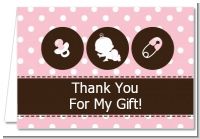 Modern Baby Girl Pink Polka Dots - Baby Shower Thank You Cards