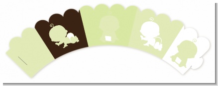 Modern Baby Green & Brown - Baby Shower Cupcake Wrappers