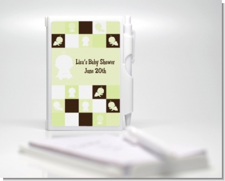 Modern Baby Green & Brown - Baby Shower Personalized Notebook Favor