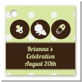 Modern Baby Green Polka Dots - Personalized Baby Shower Card Stock Favor Tags