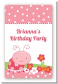 Modern Ladybug Pink - Custom Large Rectangle Birthday Party Sticker/Labels