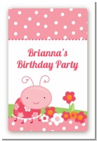 Modern Ladybug Pink - Custom Large Rectangle Baby Shower Sticker/Labels