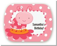 Modern Ladybug Pink - Personalized Birthday Party Rounded Corner Stickers