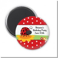 Modern Ladybug Red - Personalized Birthday Party Magnet Favors