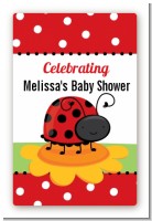 Modern Ladybug Red - Custom Large Rectangle Baby Shower Sticker/Labels