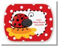 Modern Ladybug Red - Personalized Baby Shower Rounded Corner Stickers thumbnail