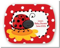 Modern Ladybug Red - Personalized Baby Shower Rounded Corner Stickers