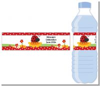 Modern Ladybug Red - Personalized Baby Shower Water Bottle Labels