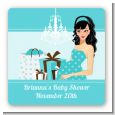 Modern Mommy Crib It's A Boy - Square Personalized Baby Shower Sticker Labels thumbnail
