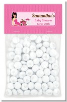 Modern Mommy Crib It's A Girl - Custom Baby Shower Treat Bag Topper