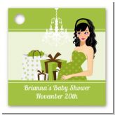 Modern Mommy Crib Neutral - Personalized Baby Shower Card Stock Favor Tags