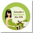 Modern Mommy Crib Neutral - Round Personalized Baby Shower Sticker Labels thumbnail