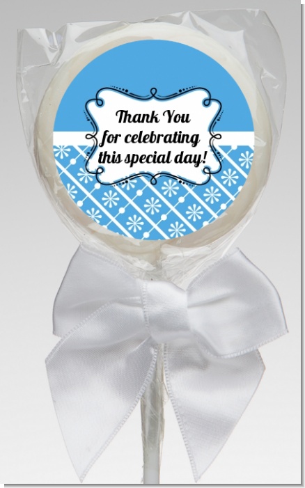 Modern Thatch Blue - Personalized  Lollipop Favors