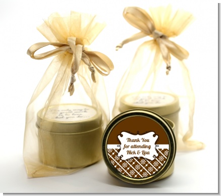 Modern Thatch Brown -  Gold Tin Candle Favors