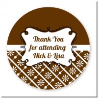 Modern Thatch Brown - Personalized Everyday Party Round Sticker Labels