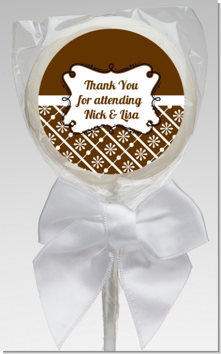 Modern Thatch Brown - Personalized  Lollipop Favors
