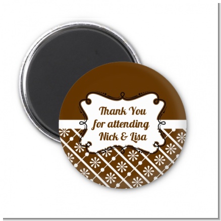 Modern Thatch Brown - Personalized  Magnet Favors