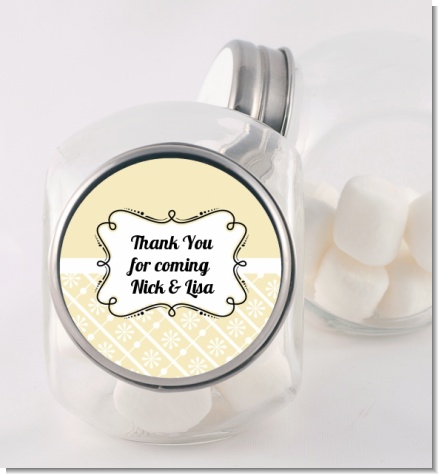 Modern Thatch Cream - Personalized  Candy Jar